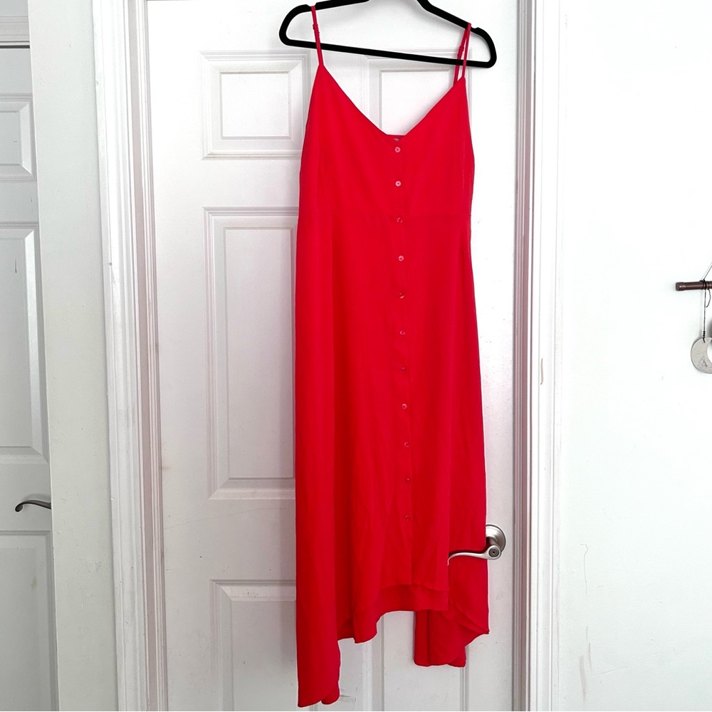 Bright Red Maternity Midi Dress